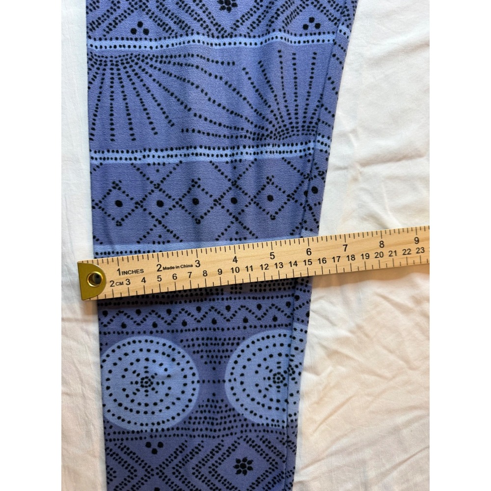 LuLaRoe Leggings Bundle Tall & Curvy TC Floral Geometric Blue Teal 2 Pack - Picture 8 of 14